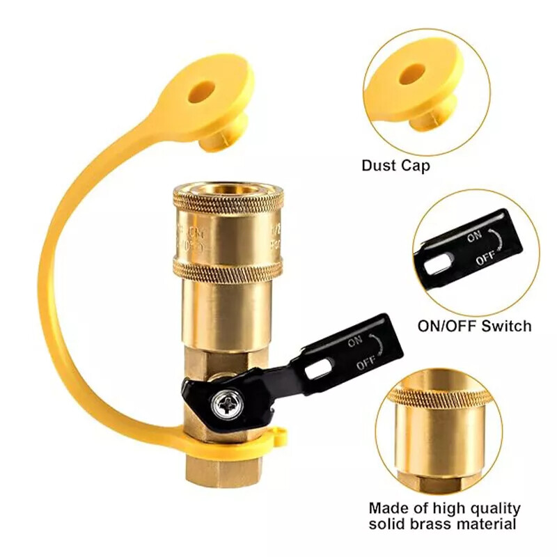 RV Quick Connect Fittings 1/4" NPT Propane Hose Adapter Set