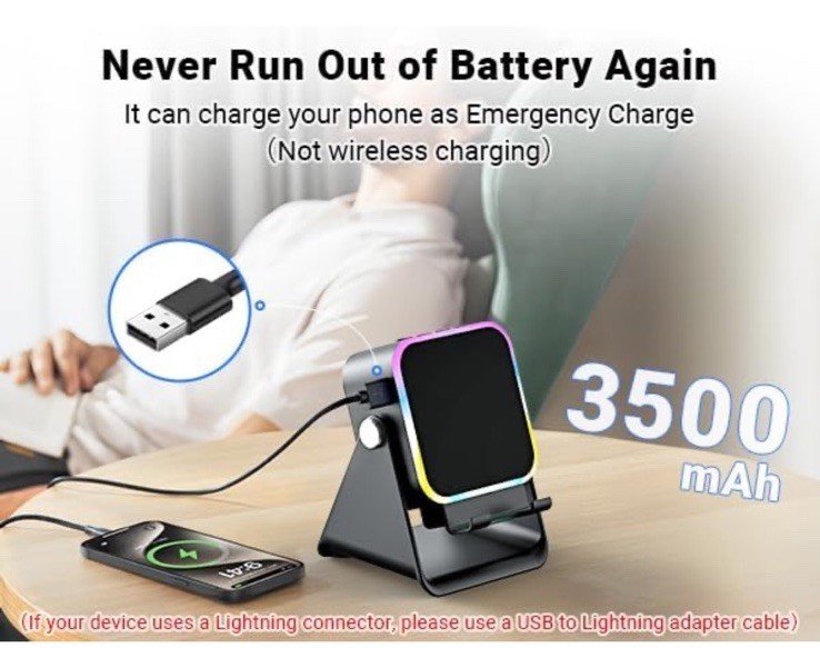 Wireless Induction Speaker 5-in-1 Bluetooth Speaker with Phone Black