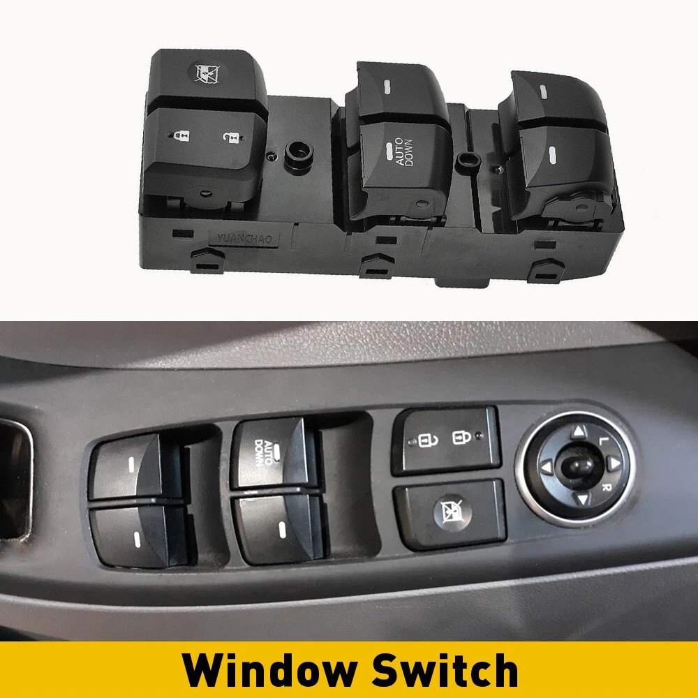 Left Driver Master Door Window Power Switch Black For 2011-2015 Hyundai Elantra