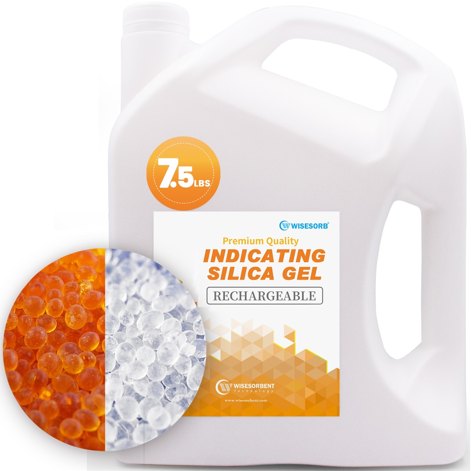 Indicating Silica Gel (Orange to White) Reusable Desiccant Moisture Absorbers