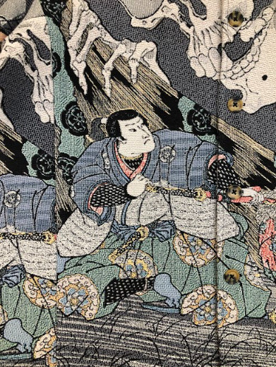 Rebel Vengeance Japanese Ukiyo-e Skeleton Tapestry Jacket, BLACK FRIDAY SALE 17%