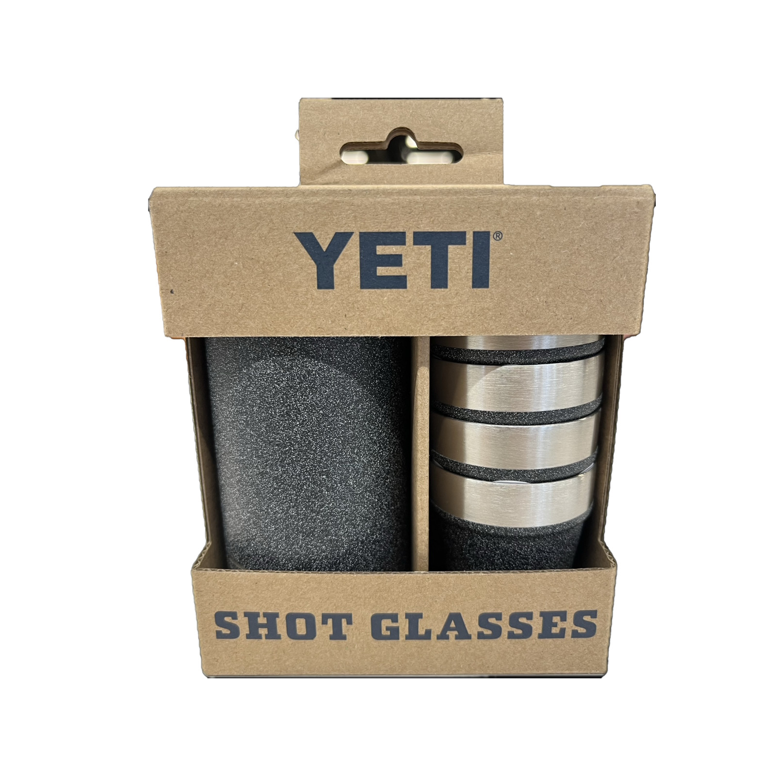 YETI Shot Glasses S/4 with Carrying Case - Blackstone - NEW in Box