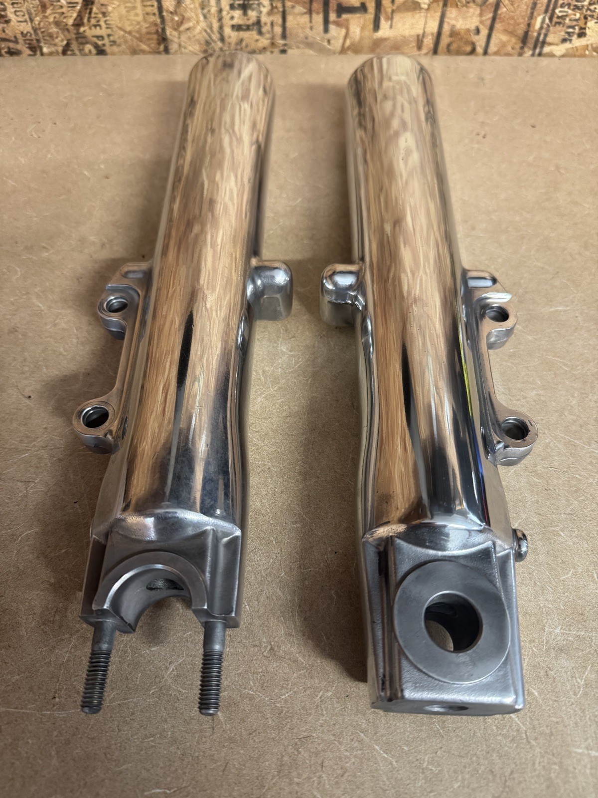 HARLEY 00 -13 Touring Single Fork legs sliders POLISHED Twin Cam Dyna Softail