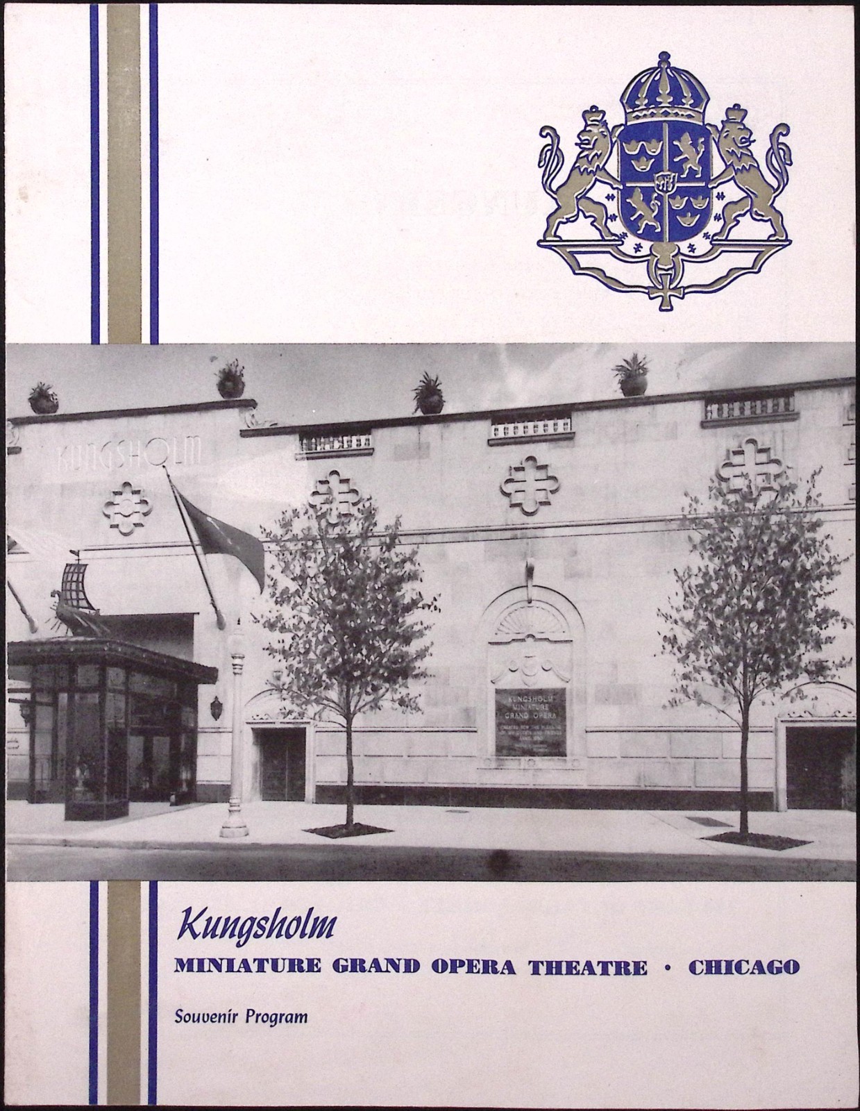 Kungsholm Miniature Grand Opera House Chicago Vintage Souvenir Program