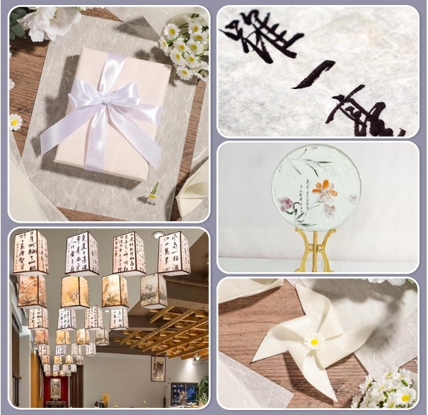 60 Sheets Mulberry Paper 8.5 x 11, Rice Paper Handmade Decoupage Sheets for