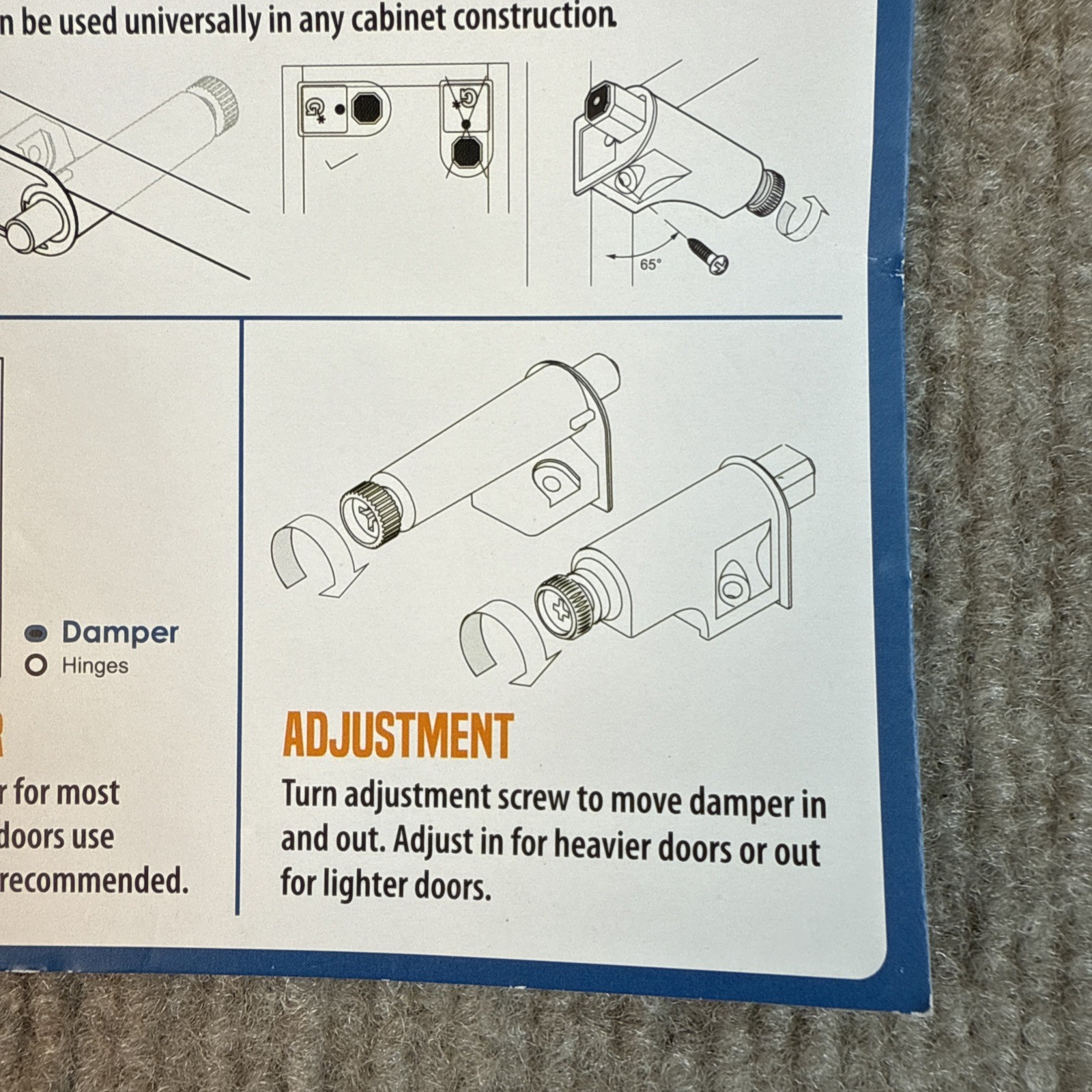 40-PACK ROK HARDWARE SCD103 SOFT CLOSE DAMPER W/SCREWS FOR CABINET DOORS NICKEL