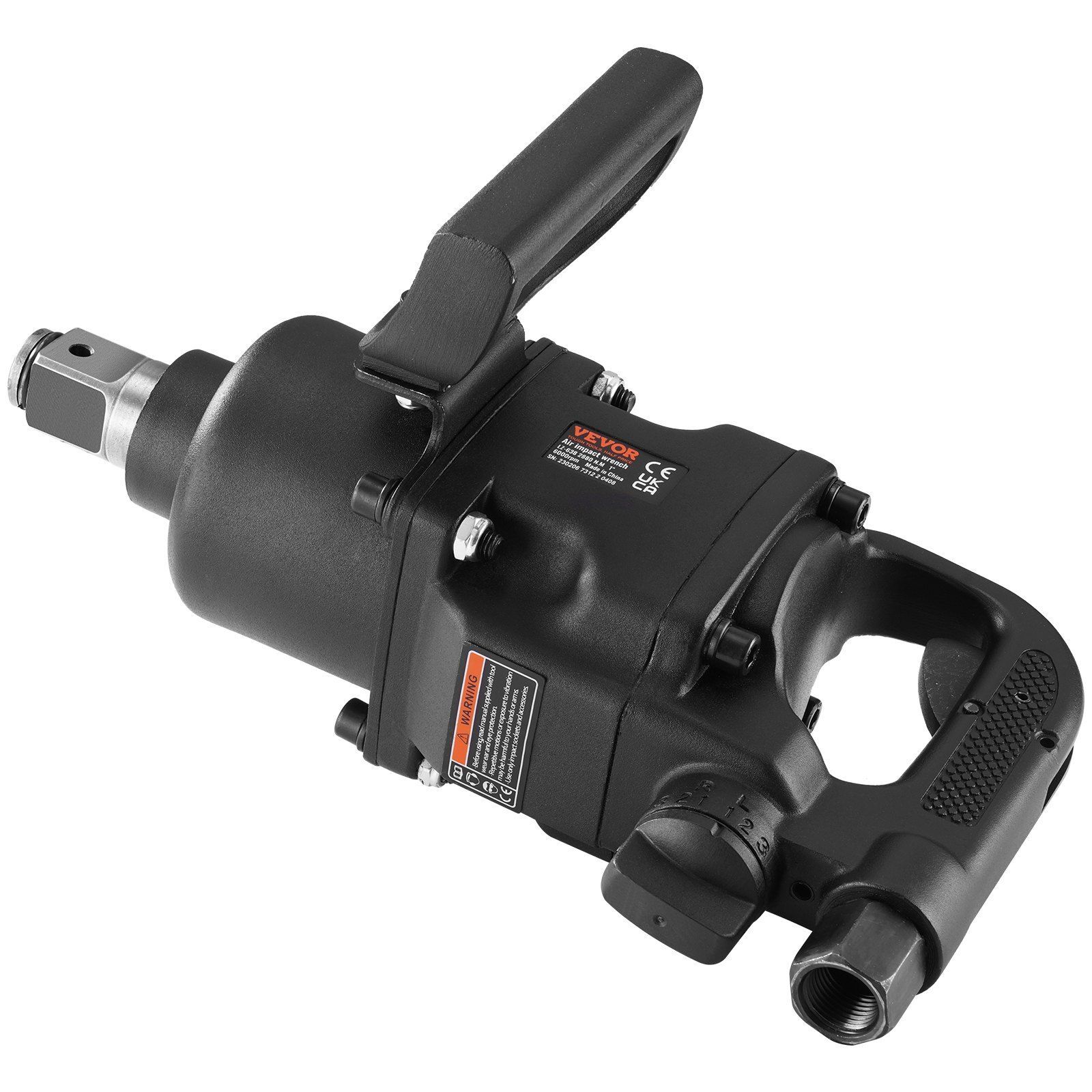 1" Air Impact Wrench 2730 ft-lbs Torque Pneumatic Impact Gun with 2 Handles