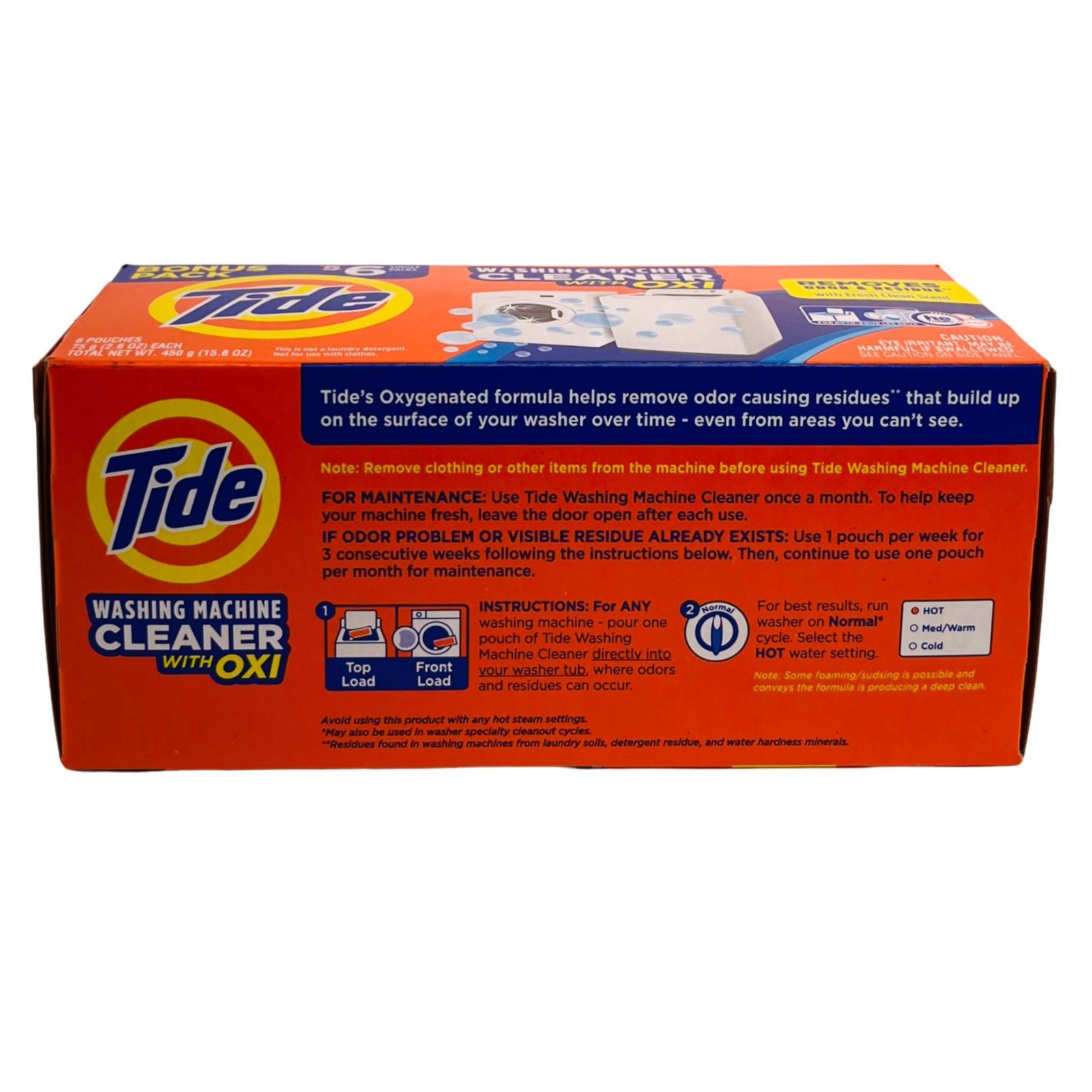Tide Washing Machine Cleaner with Oxi Fresh Scent 6 Pouches New