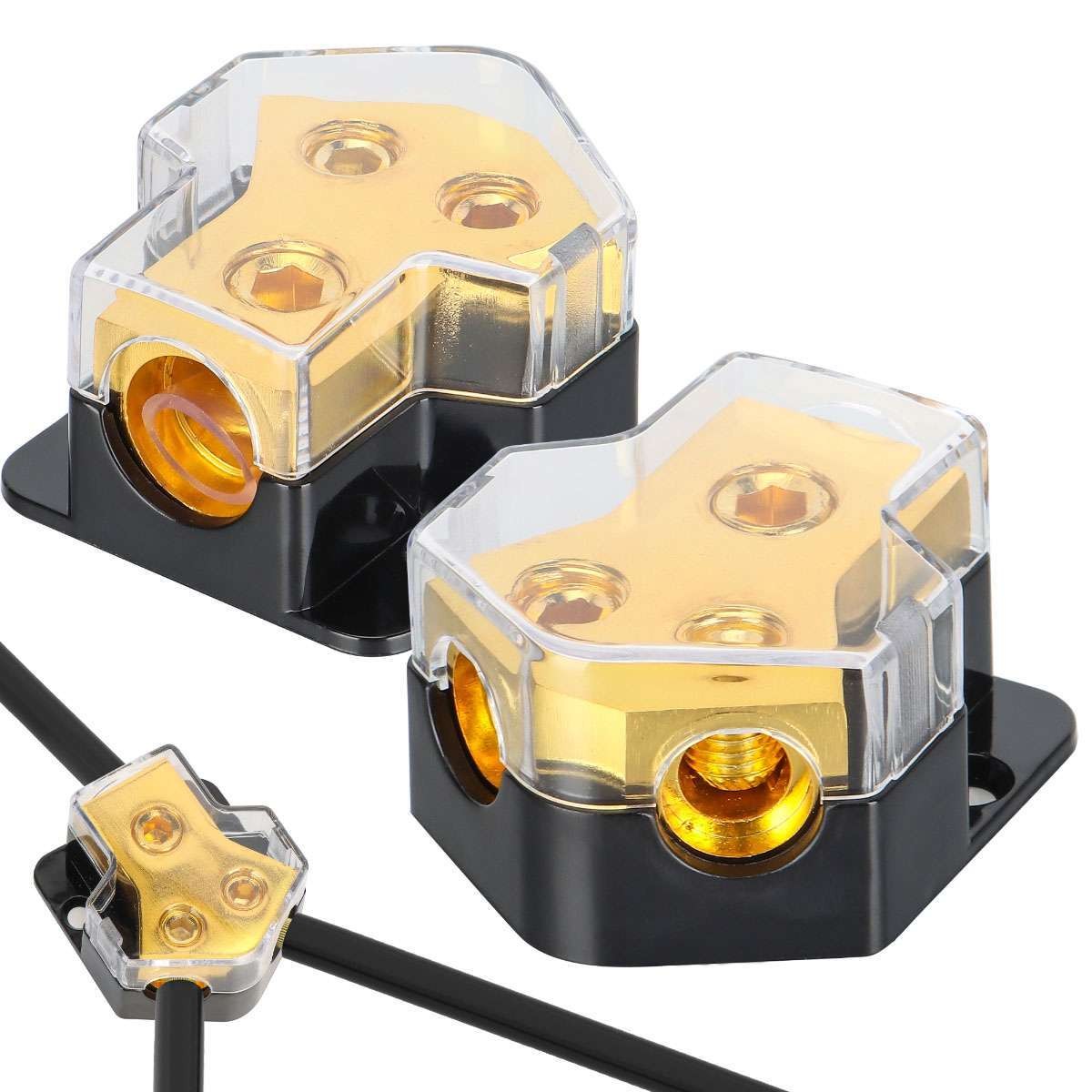 CarAudio Splitter Amp Power 0/2/4 Gauge In 4/6/8 Gauge Out Distribution Block