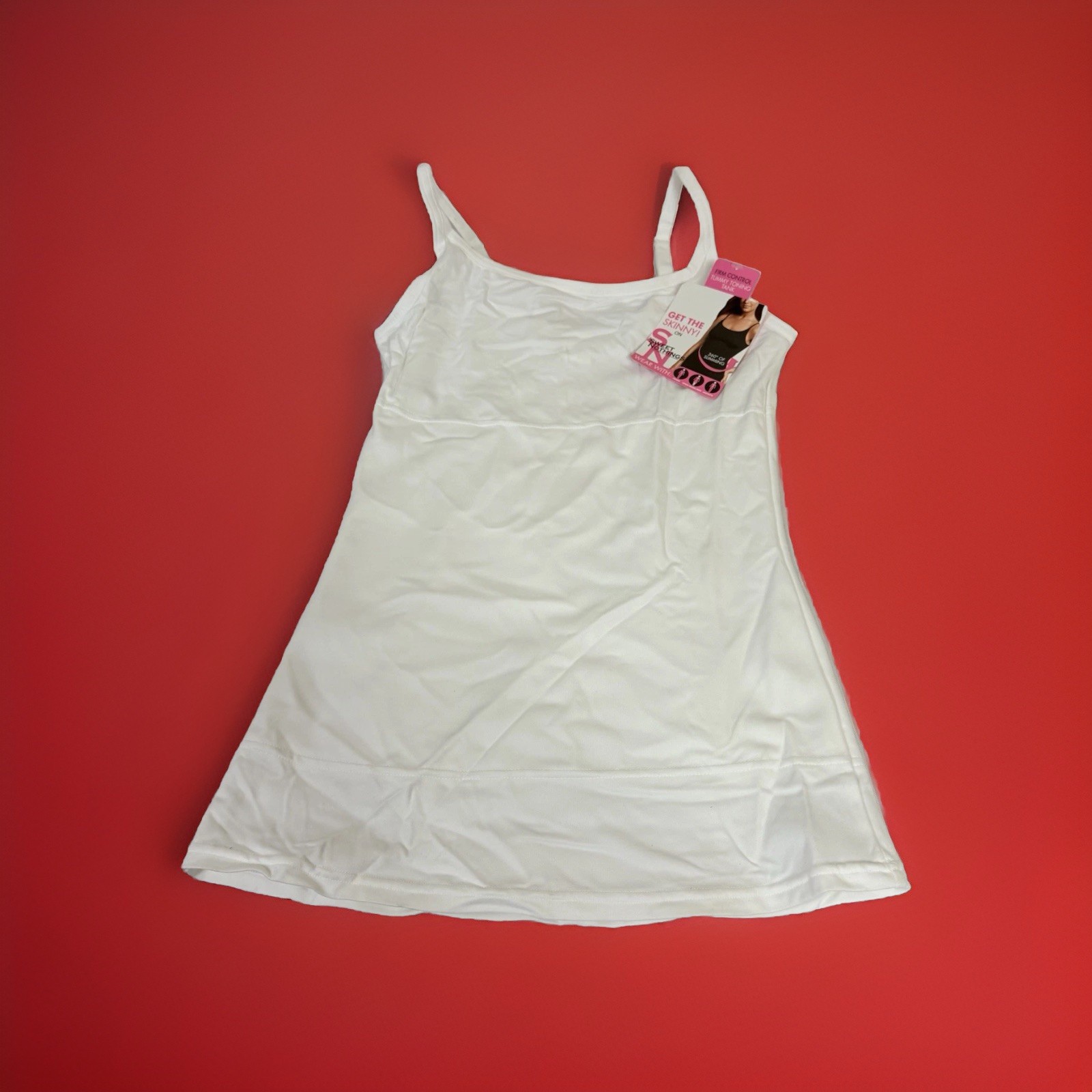 Maidenform Sweet Nothings Firm Control Tummy Toning Tank Slimming Cami White S