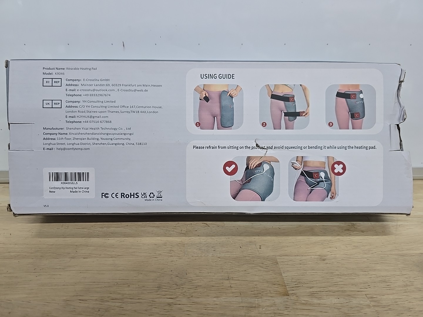 Comfytemp Hip Heating Pad for Hip/Sciatica Pain Relief (L/XL) Electric Heat Pad