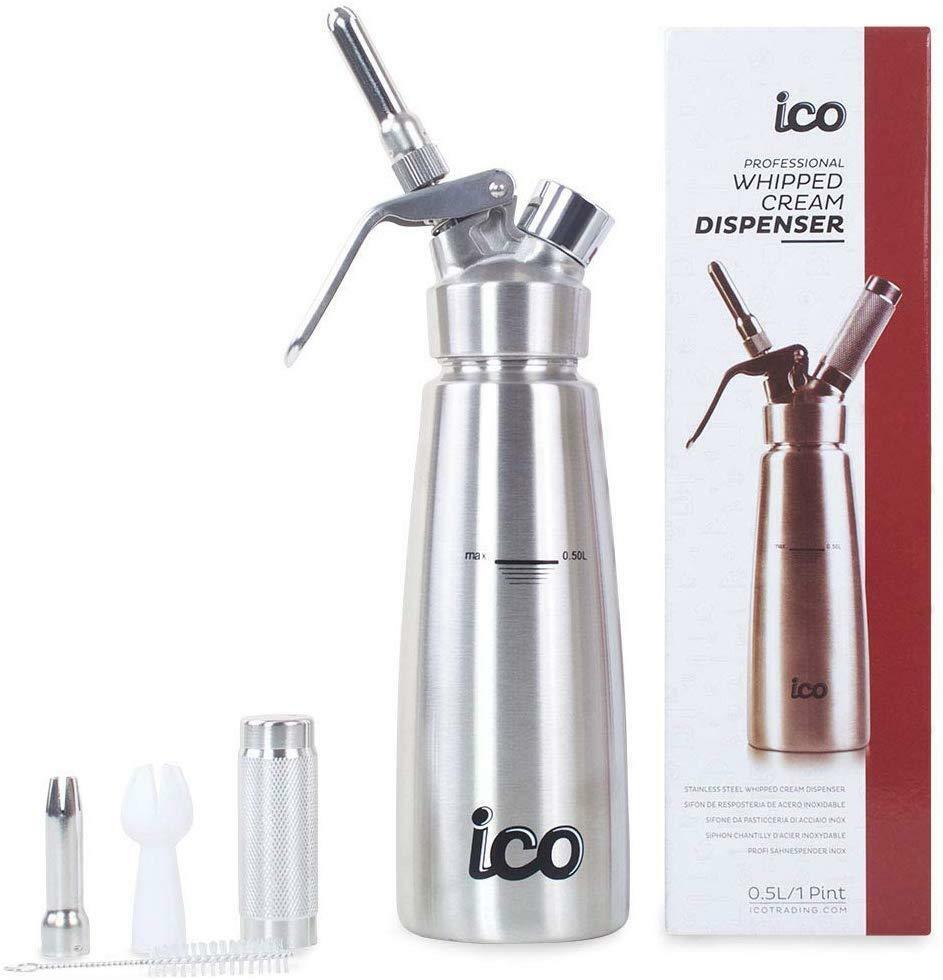 STAINLESS Steel Whipper Dispenser 1 pt (.5L) Best Whip Cream Maker ICO ss pro