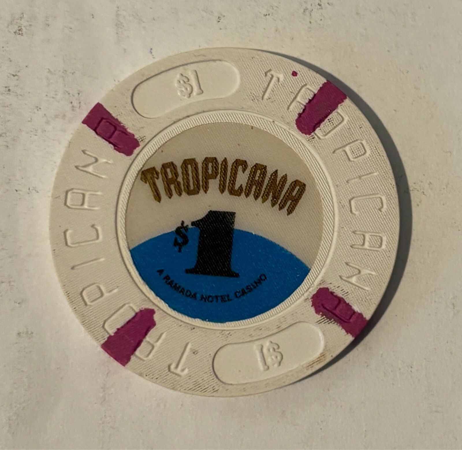Atlantic City Tropicana One Dollar Casino Chip