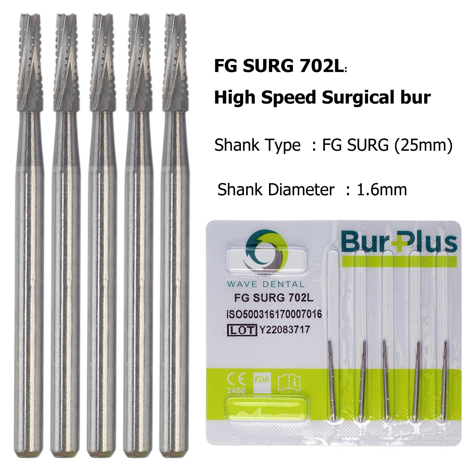 Wave Dental Surgical Bur Long 557L 702L 701 558 556 Carbide Burr 25mm High Speed