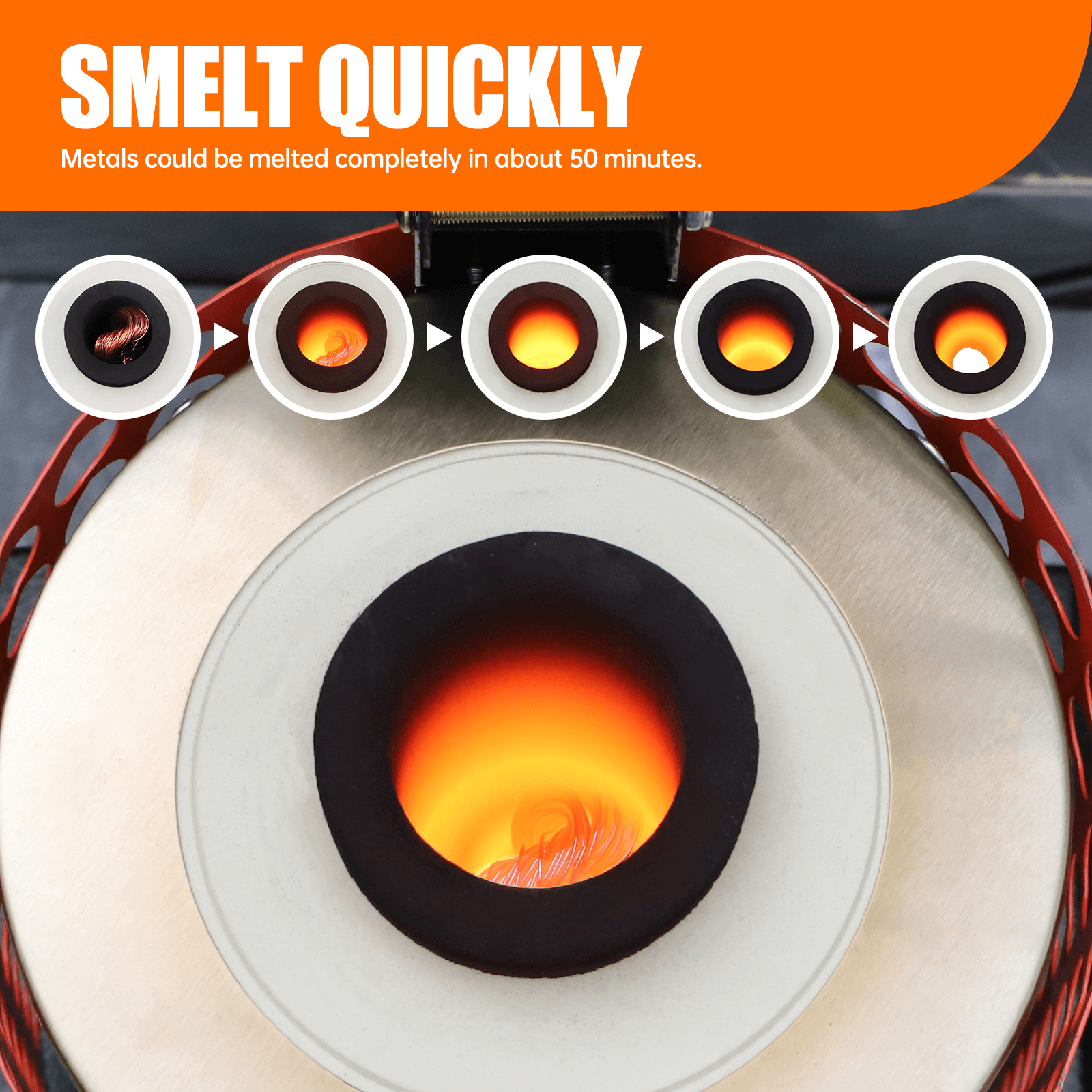 3KG Upgraded Metal Melting Furnace For Casting Refining Jewelry Copper Aluminum