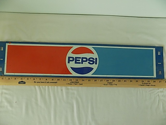 PEPSI HEADER DISPLAY SIGN 28" METAL SODA