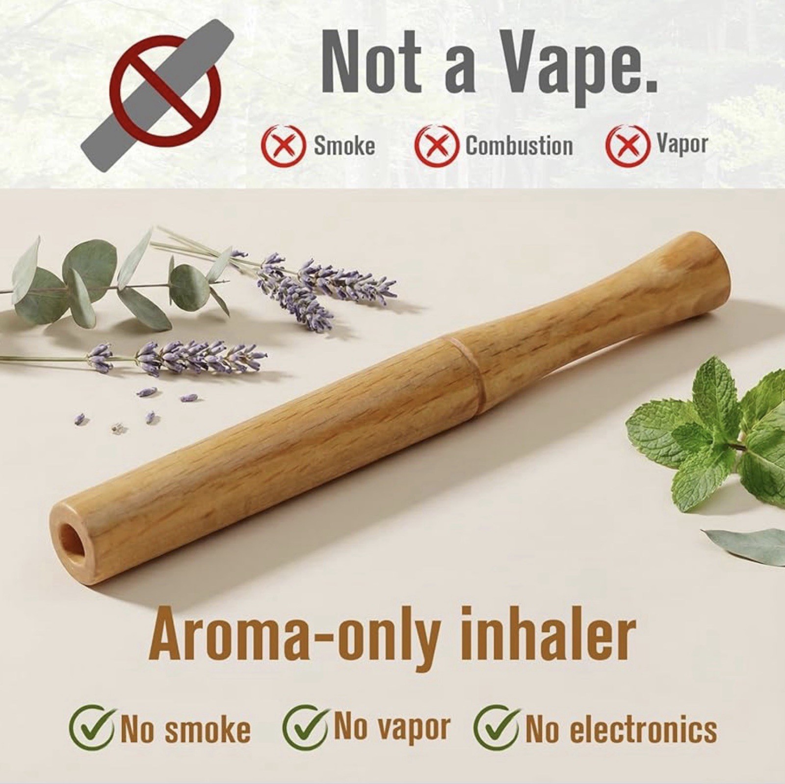 No Smoke Air Inhaler + 100% Natural Plant Essential Oil 16 DoubleMint Inner Core