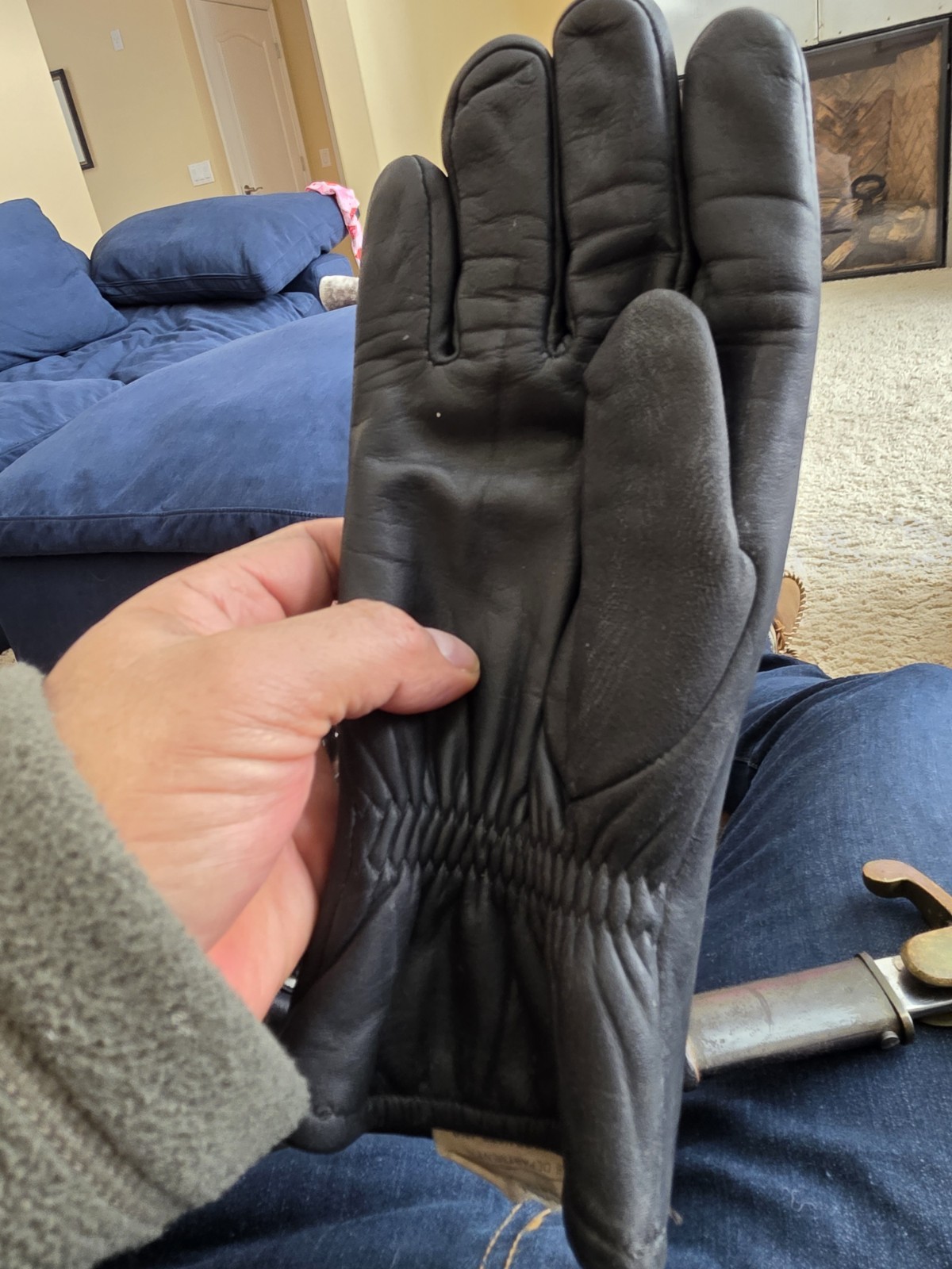 ANTIQUE GENUINE POLICE SAP GLOVES Museum Display Quality