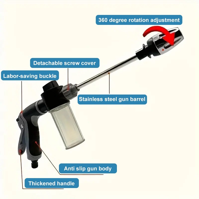 Car Snow Foam Washer Gun High Pressure Garden Wash Cleaning Soap Bottle Sprayer