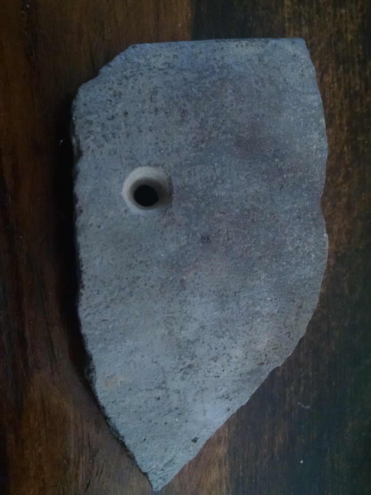 Authentic Anasazi Indian pottery shard with hole New Mexico