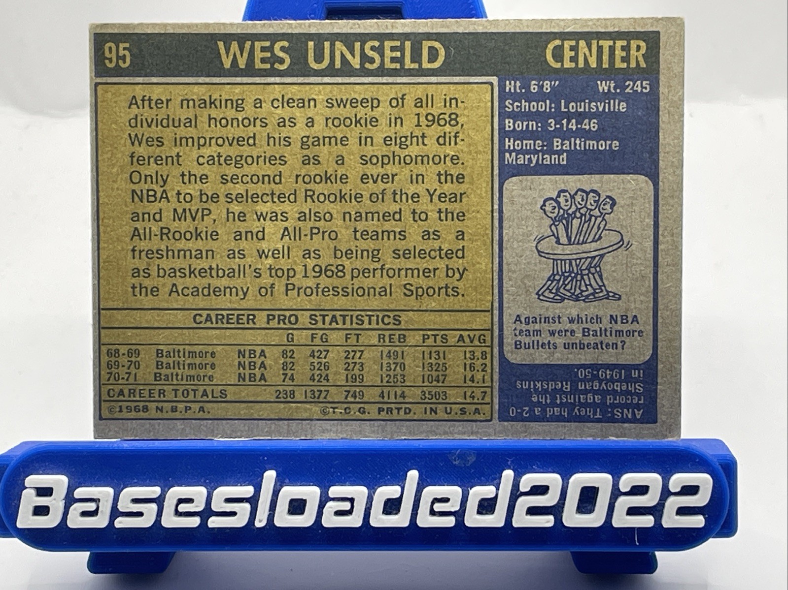 1971-72 Topps Connie Hawkins X2 #105,Jerry Sloan #87,Larry Brown #152, Unseld 96