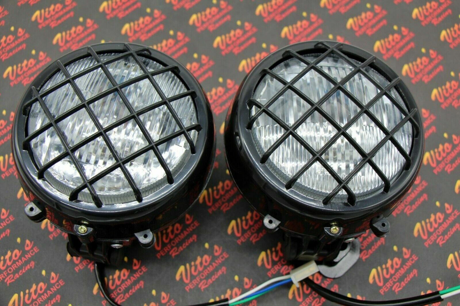 2 x NEW Headlights Yamaha Banshee lens bulbs lights grills 1996-2001 + COLLARS