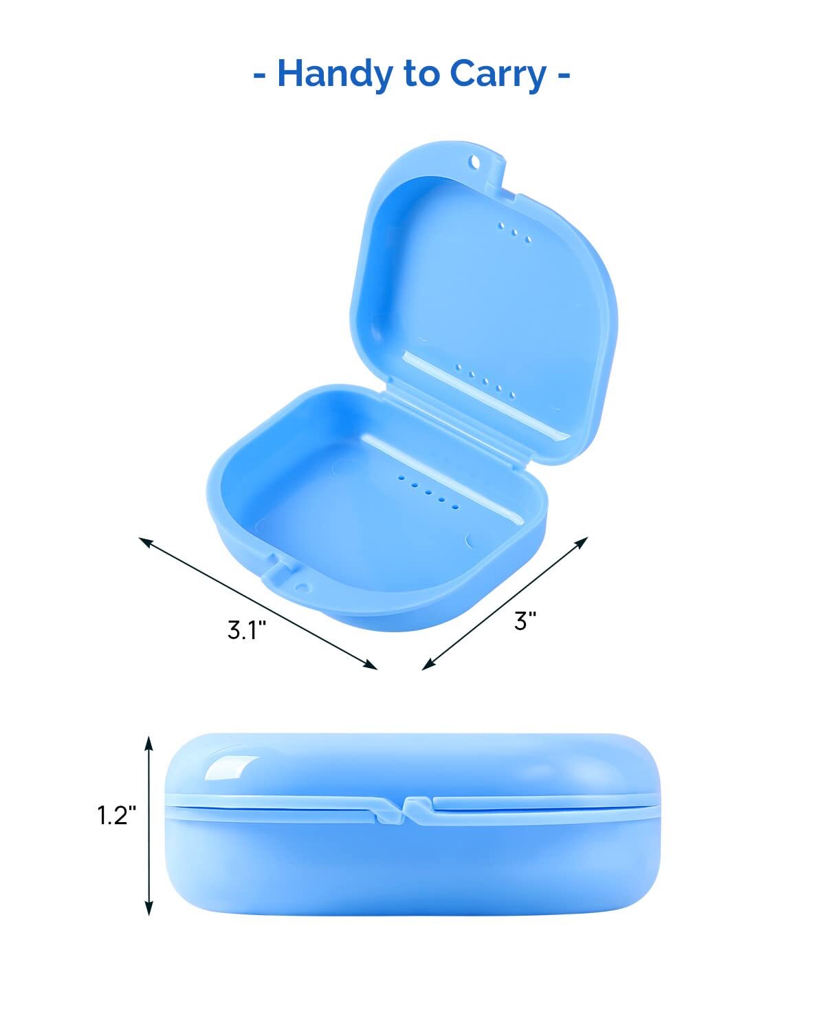 JMU Dental Retainer Denture Storage Mouth Guard Case Tight Snap Closure Bath