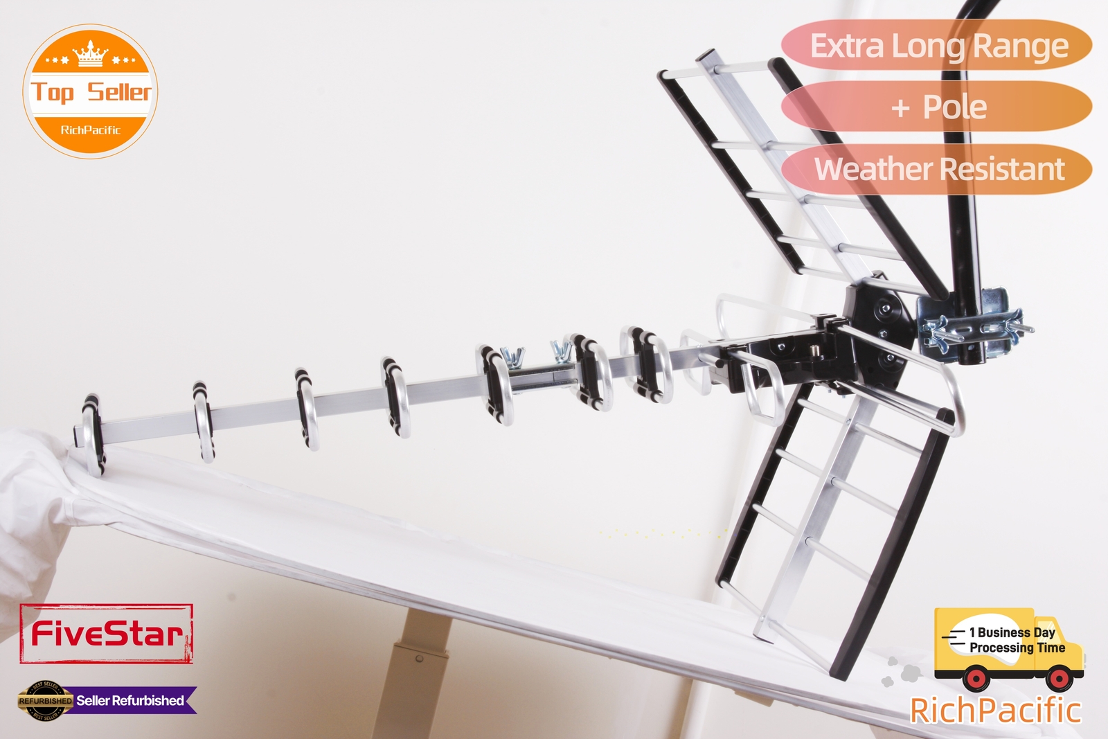 Newly upgraded VHF UHF 4K HDTV Antenna Outdoor 300 Miles Mounting Kit Included