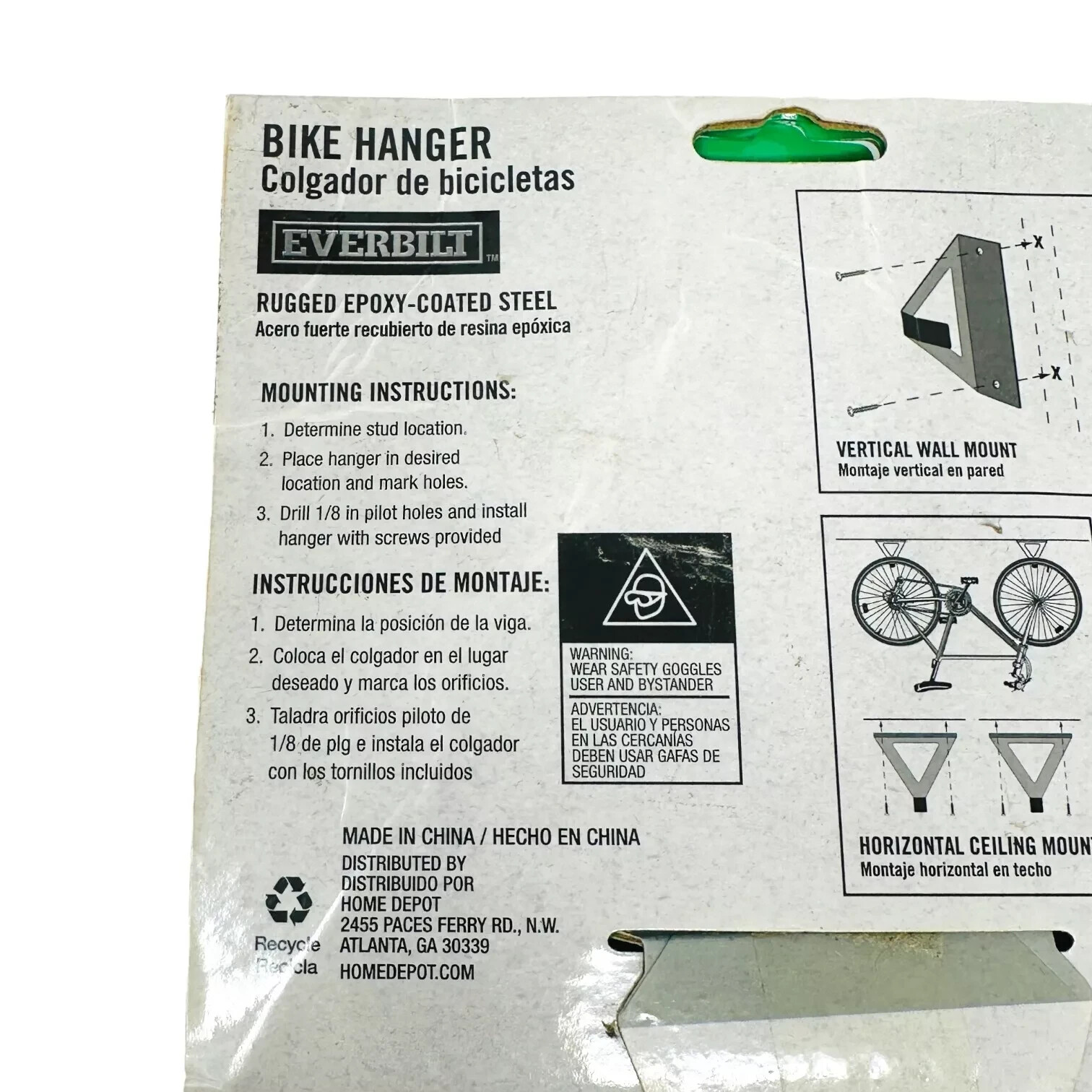 Everbilt Bike Hanger Bracket for Wall and Ceiling Mount 432 510 Pack of 2 pcs