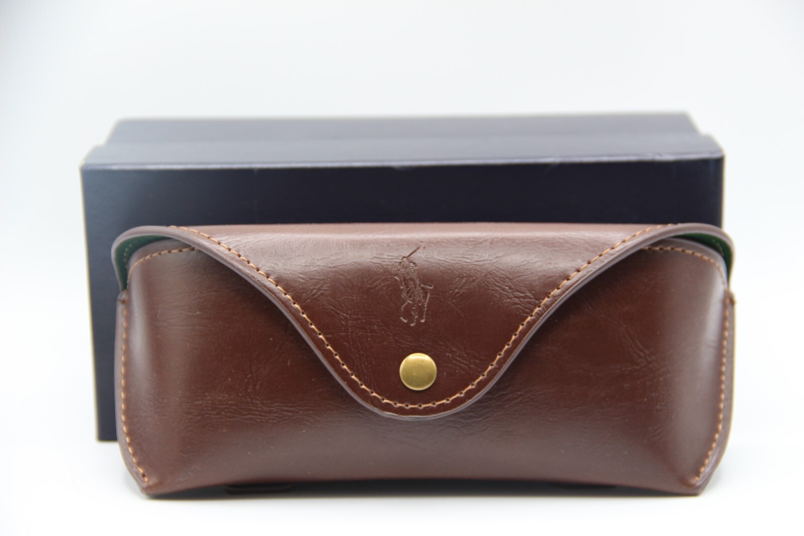 NEW RALPH LAUREN BROWN BUTTON AUTHENTIC EYEGLASSES SUNGLASSES CASE W/BOX