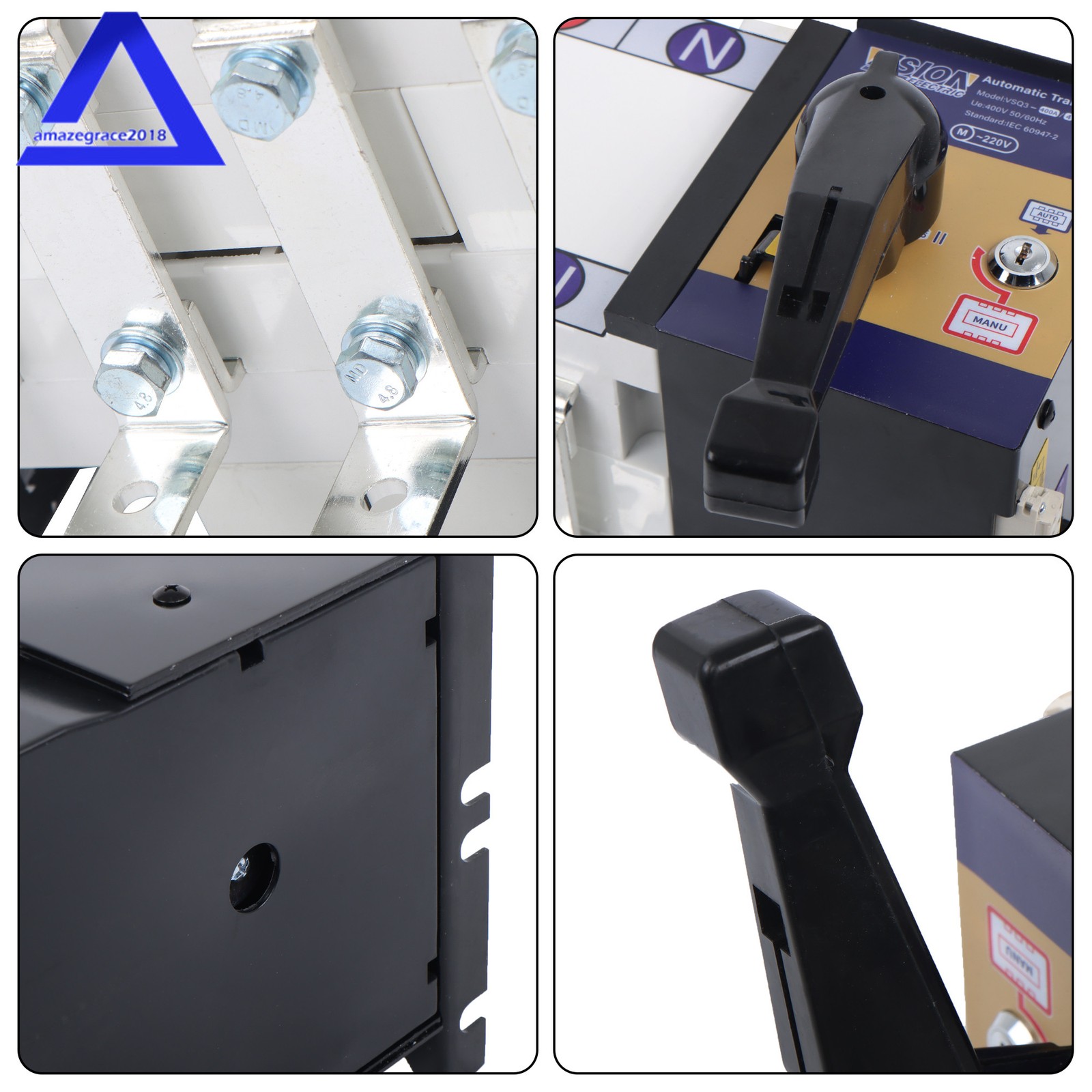 1PC Industrial Automatic Transfer Switch 400A 4P 110/220V Grid to AC Generator