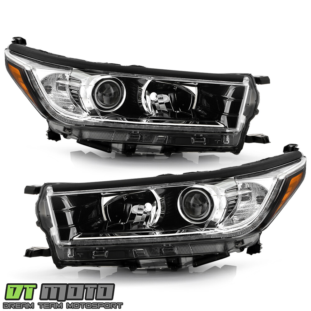 For 2017 2018 2019 Toyota Highlander SE w/ LED DRL Projector Headlights Headlamp