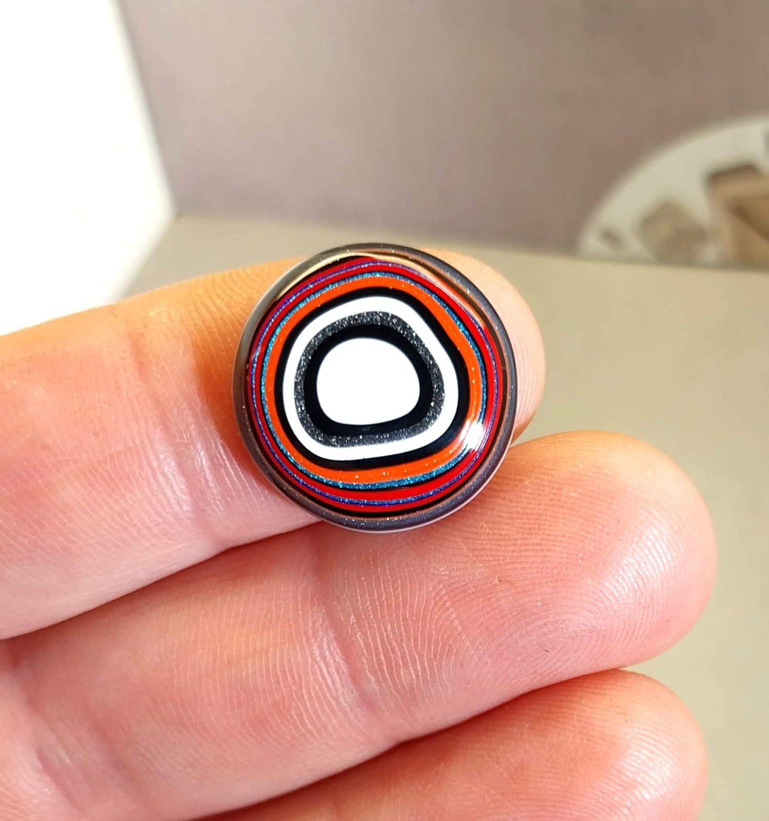 Fordite Cabochon, Domed Round, Wisconsin Handmade, EB63