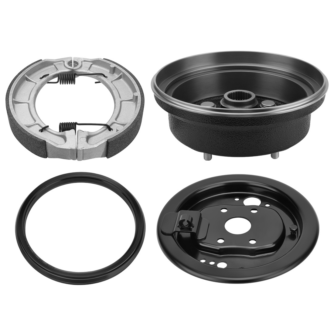 Rear Brake Drum Plate Shoes Set for Yamaha Timberwolf 250 4x4 YFB250FW 1994-2000