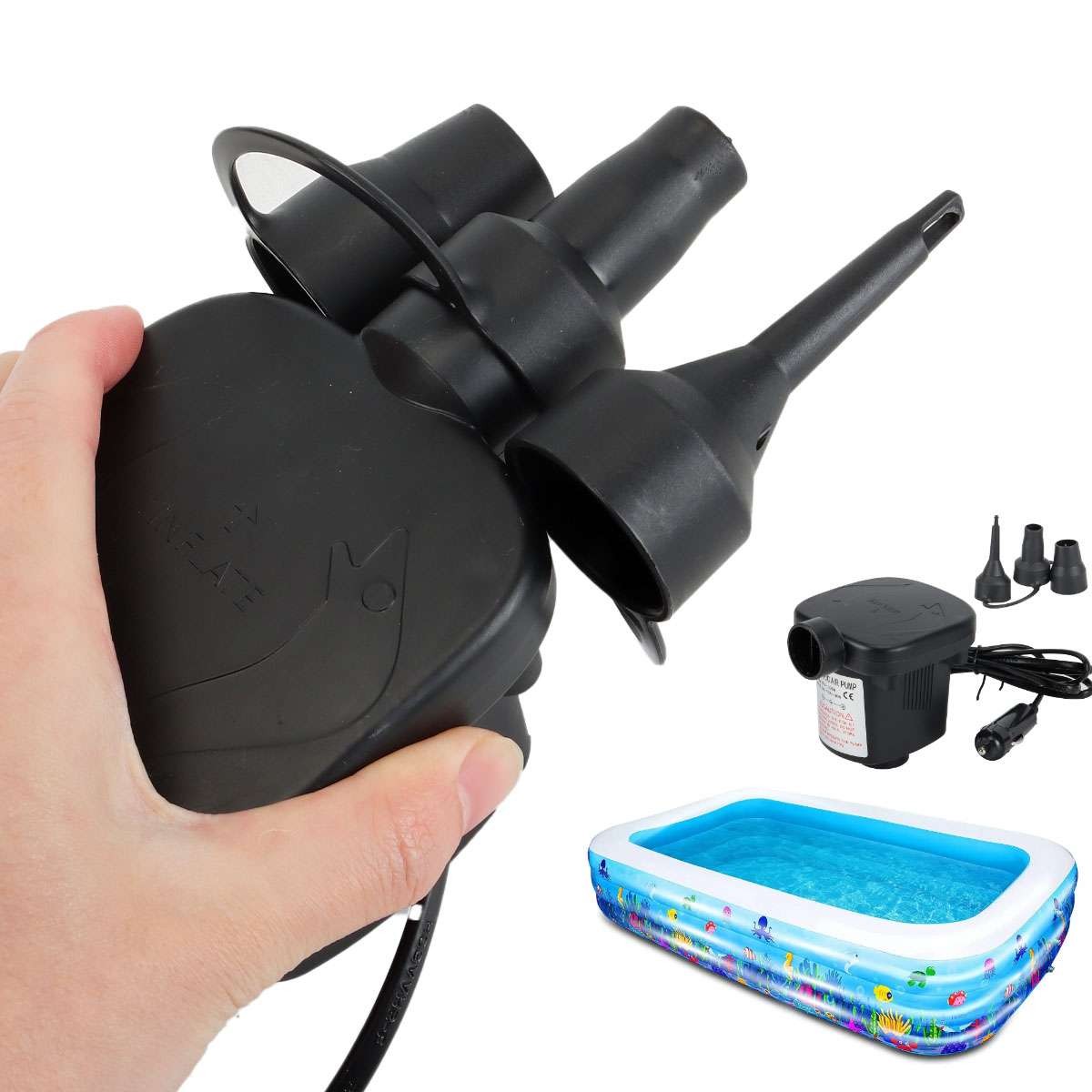 Electric Portable Air Pump For Inflatable Air Mattress Raft Bed Boat Pool Toy US
