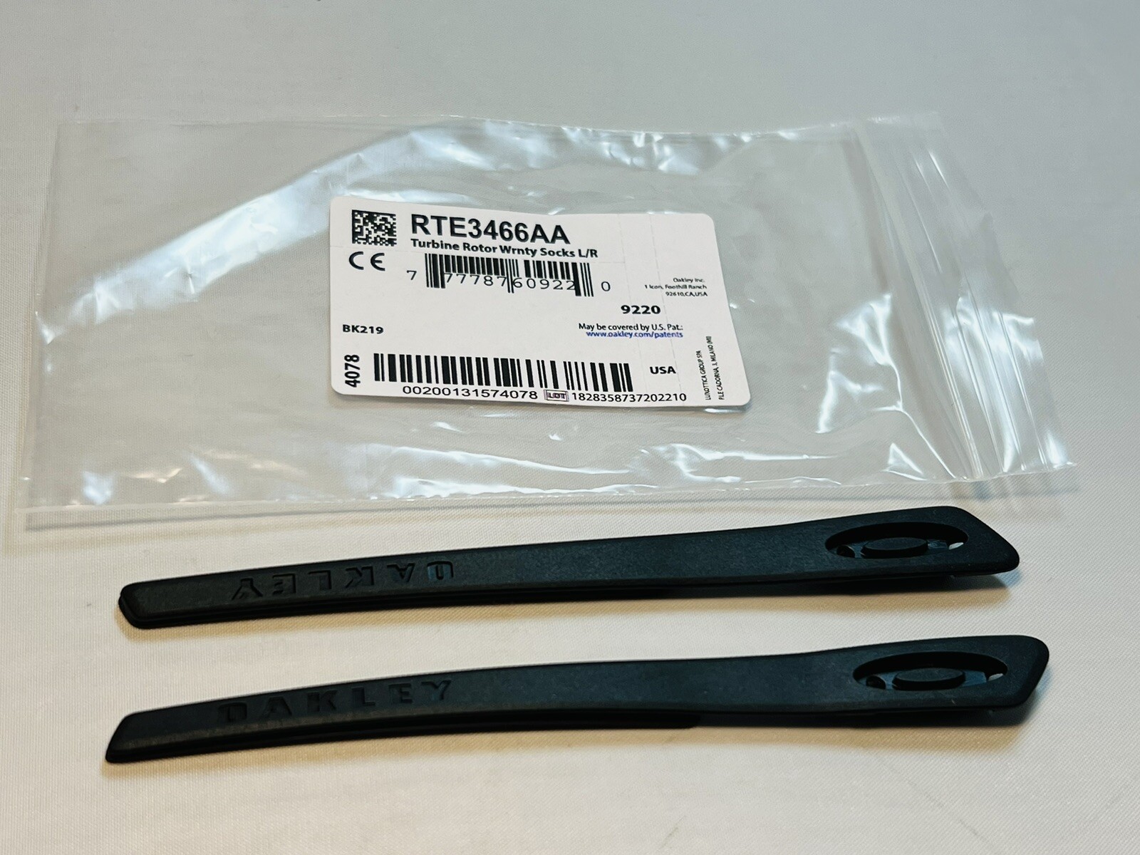 NEW OAKLEY TURBINE ROTOR SUNGLASSES REPLACEMENT MATTE BLACK SOCKS AUTHENTIC