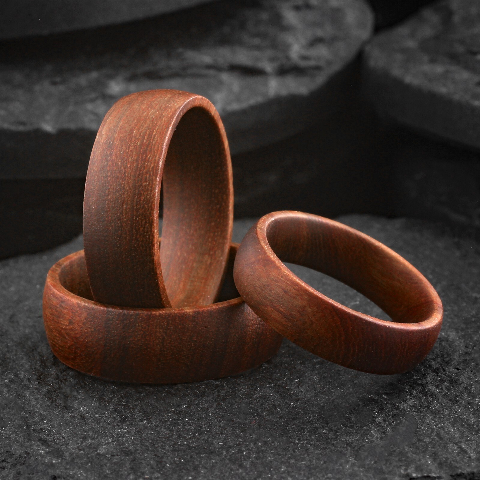 Gorgeous Hawaiian Koa Wood Domed Wedding Band Ring 6mm or 8mm