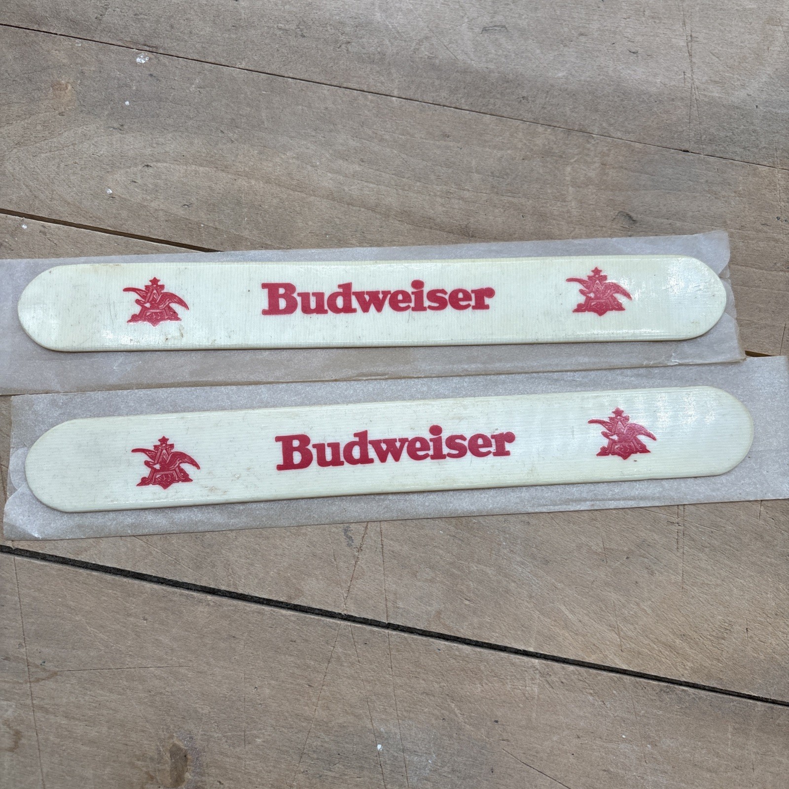 Vintage 1950s Budweiser Foam Scraper Breweriana Celluloid Lot Of 2 New Old Stock