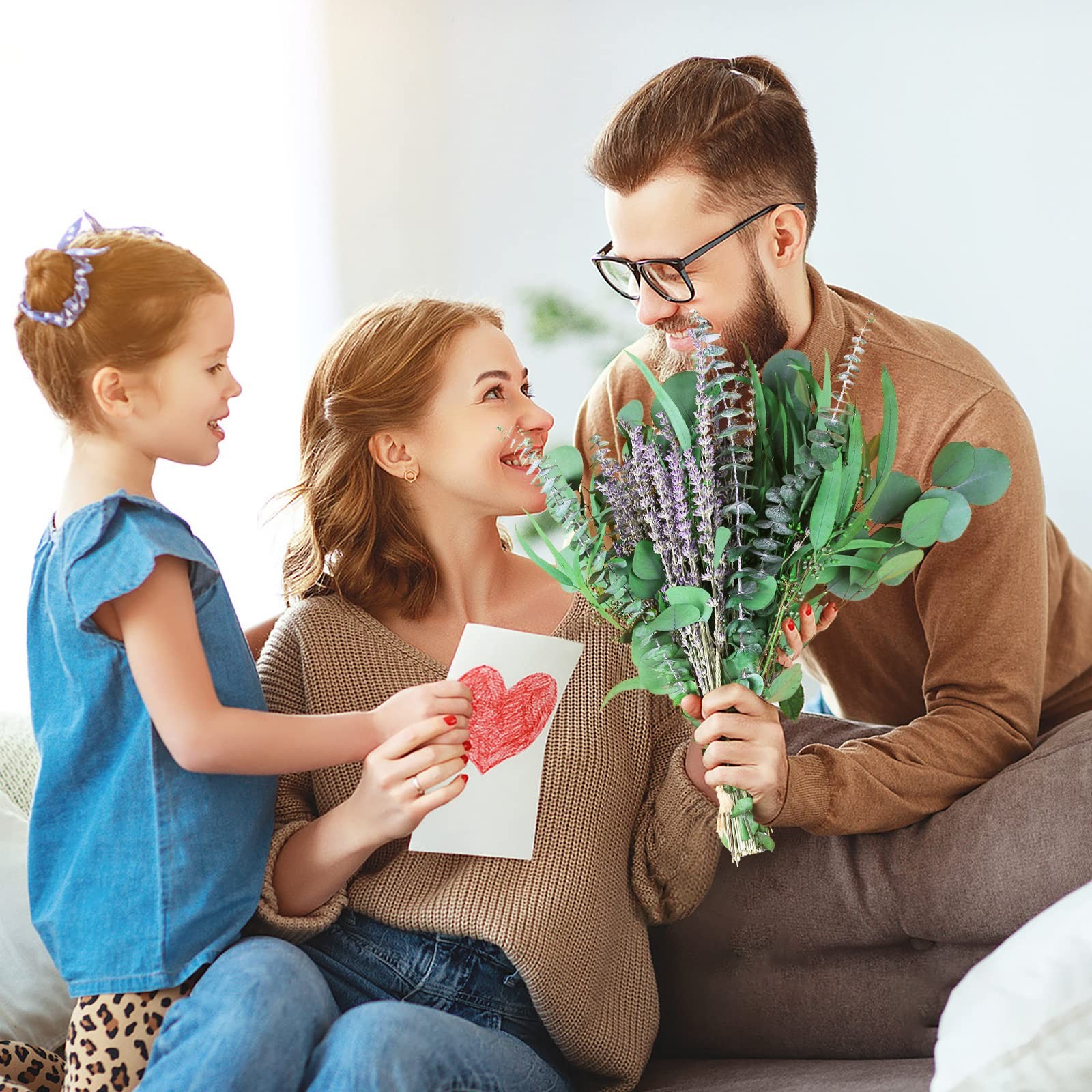 26 PCS Mix Dried Eucalyptus Lavender Flowers Bundles for Shower, 17 Natural