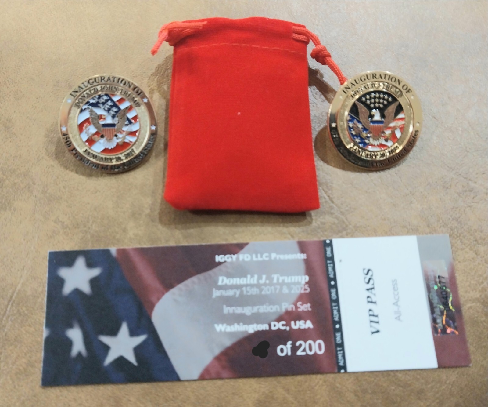 President Trump Inauguration Pin 2017 & 2025 COLLECTOR SET