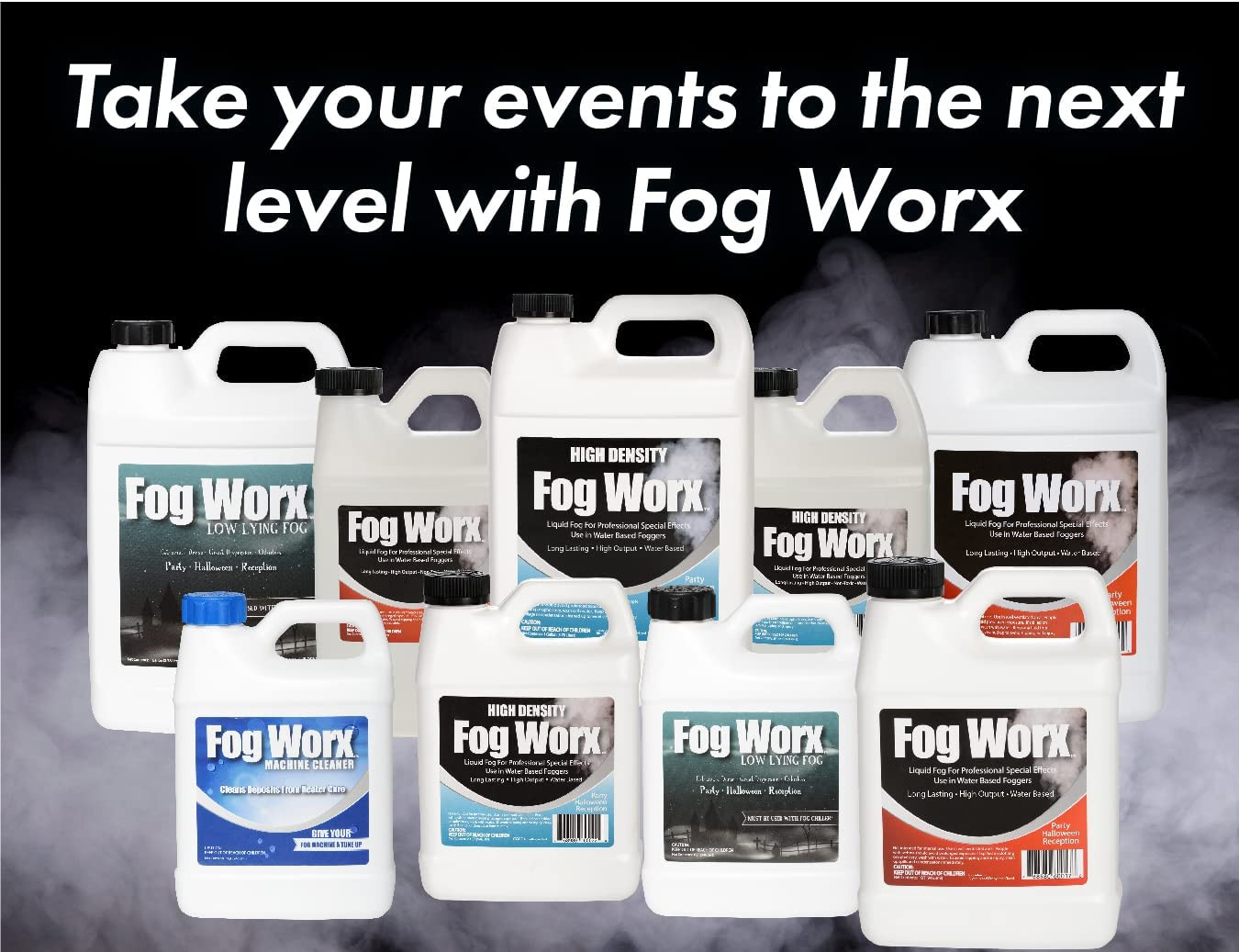 Fogworx Extreme High Density Fog Juice Gallon - Long Lasting, High Output, Odorl