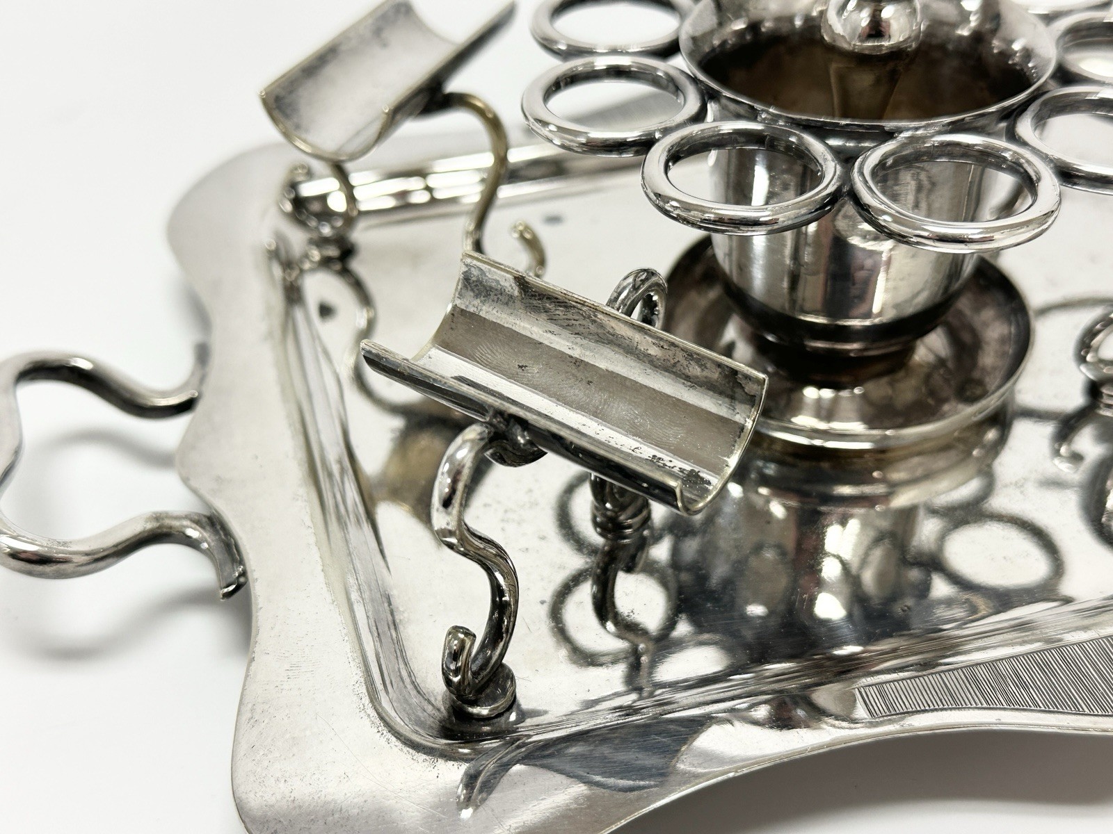 Antique English William Hutton & Sons Silver Plated Cigar Server Ca. 1880