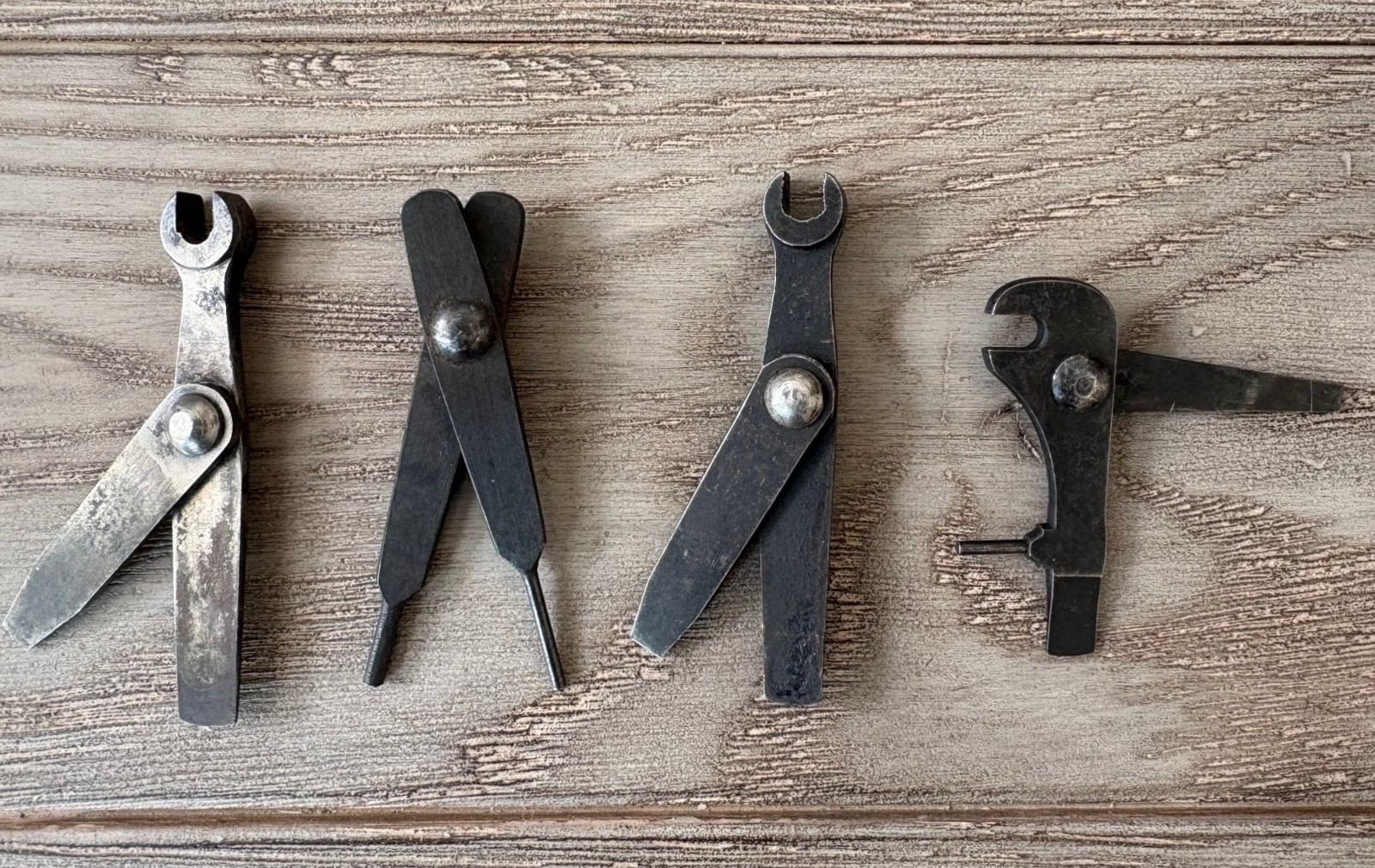 LOT of 4 CIVIL / INDIAN WAR TOOLS NIPPLE WRENCH COMBO TOOL SPRINGFIELD PUNCH