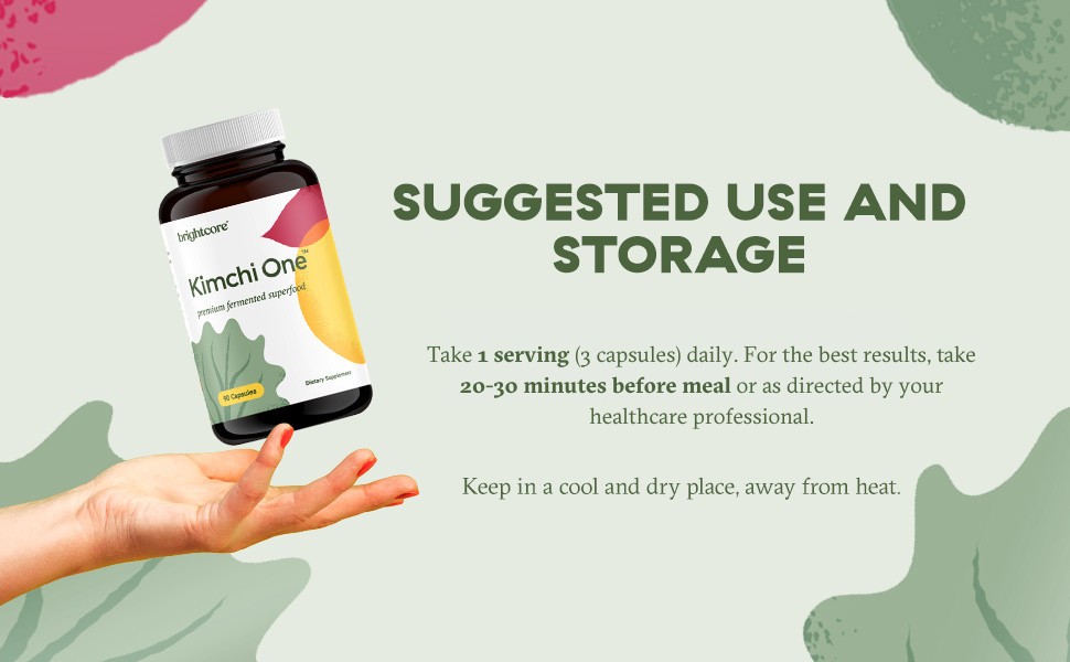 Brightcore Nutrition Kimchi One Kimchi Powder Capsules Probiotics Enzymes