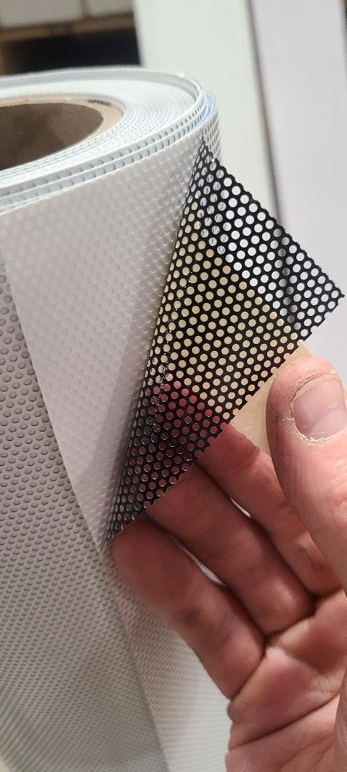 Window Perf White & Black Print Vinyl One-Way Vision Decal 70/30 Solvent & Latex