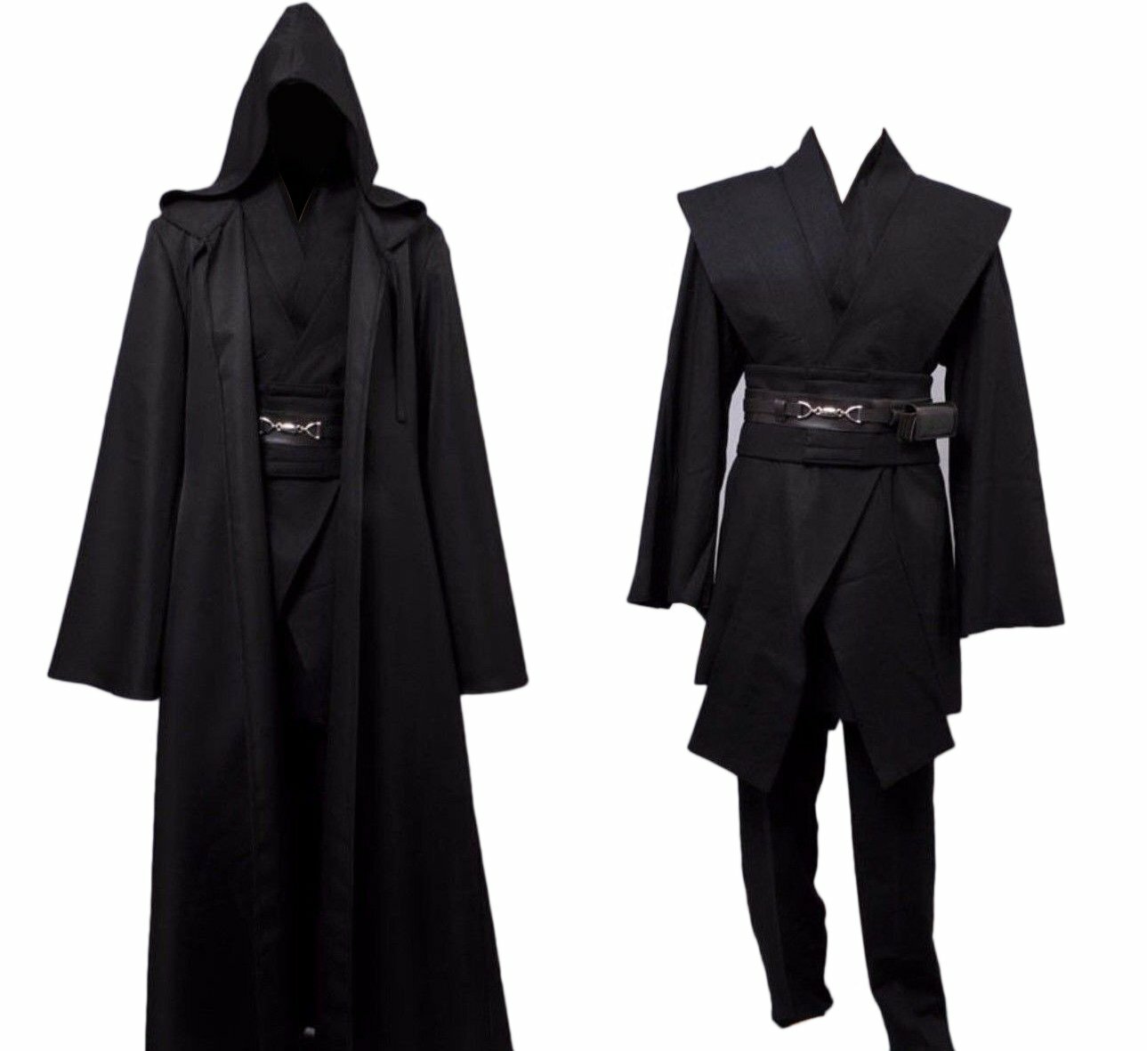 Dark Jedi Sith Darth Vader Black Costume Robe Cosplay Halloween