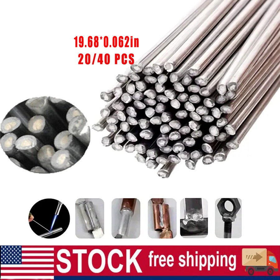 Aluminum Welding Rod Low Temp Flux-Cored Repair Alloy Fix Easy Brazing 20/40PCS