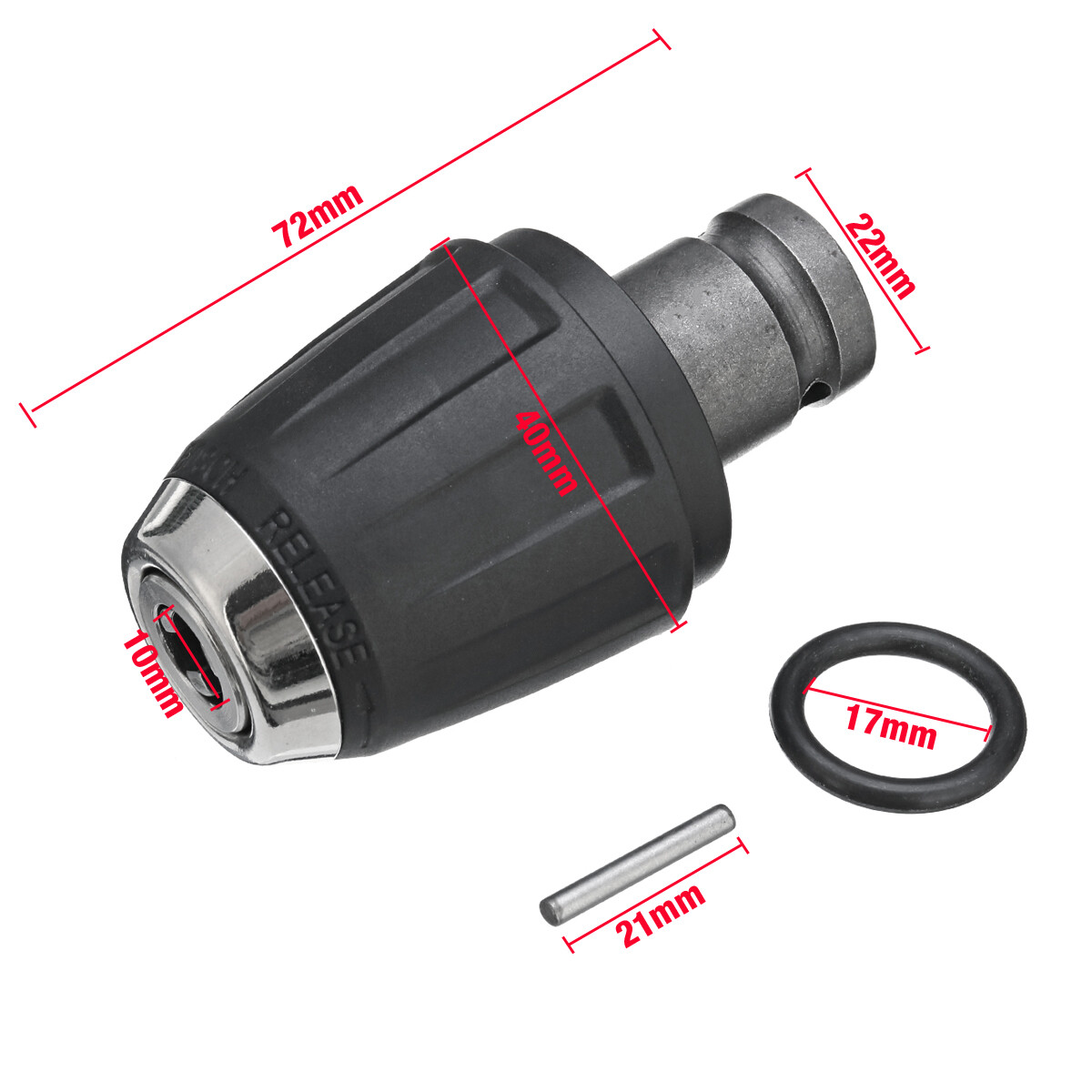 1/2" Square Drive Drill Chuck 3/8" Converter Adapter Socket For Impact Wrench