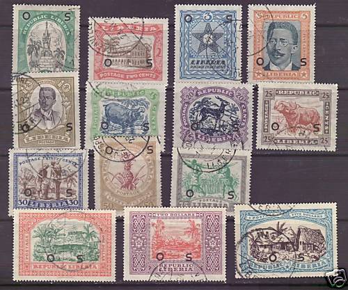 Liberia # O141-54a Complete Set of 1923