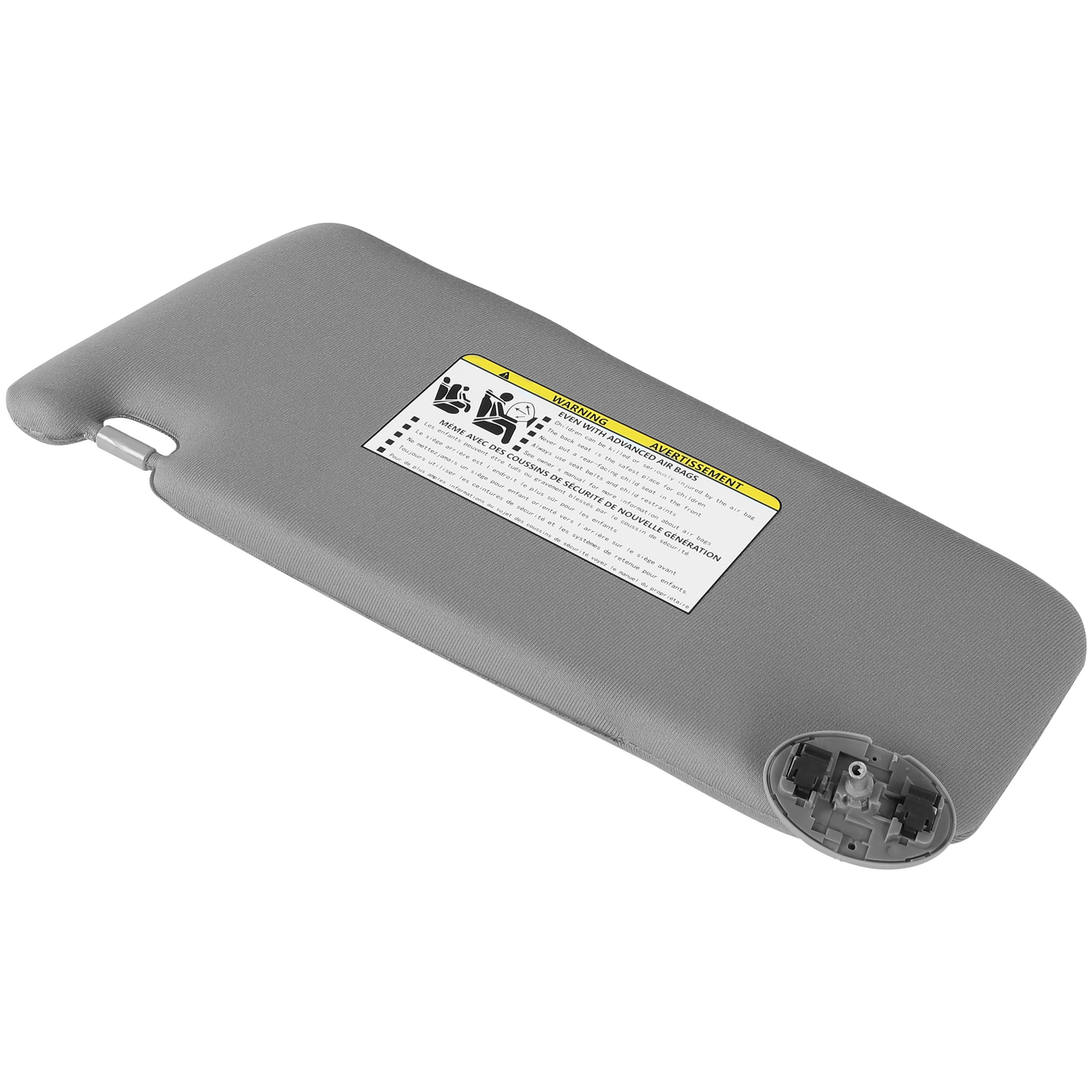 Passenger Side Sun Visor for 2007-2011 Toyota Camry Without Sunroof Light Gray